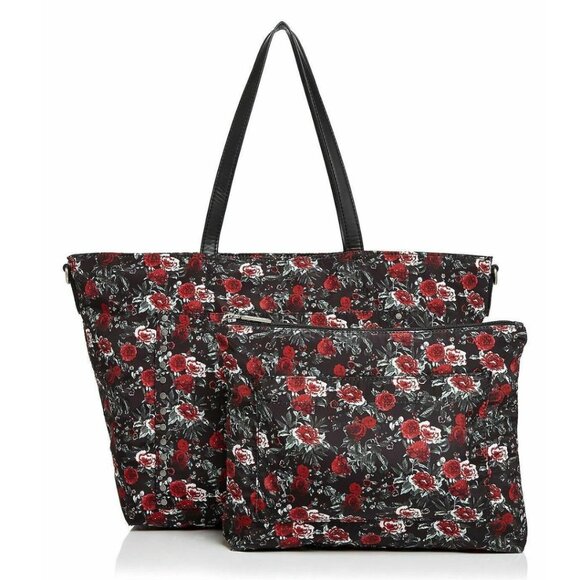 Rebecca Minkoff Baby Diaper Bag Black Nylon Large Floral Tote w/ Changing Pad - Picture 9 of 9